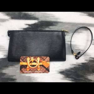 Authentic Louis Vuitton  Black Epi Pouchette